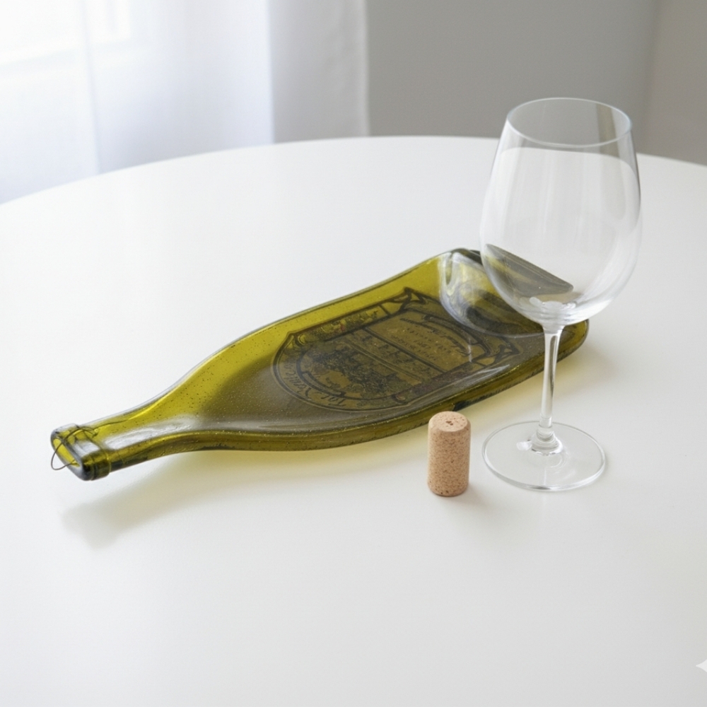 Vintage Far Niente 1991 Upcycled Wine Bottle Cheese Serving Board